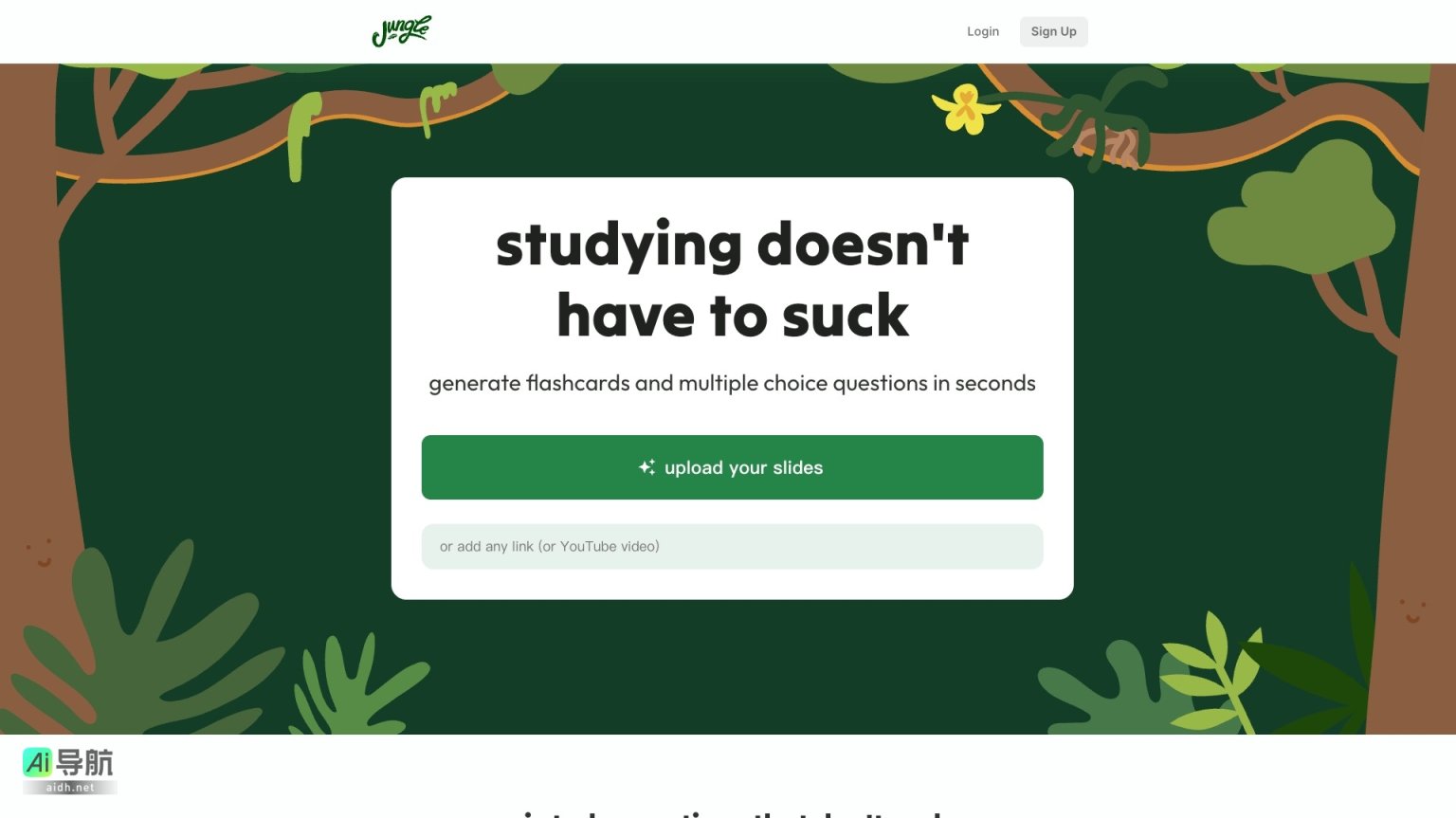 Jungle 通过AI生成个性化学习题，帮助学生高效复习和提升学习效果 网站截图