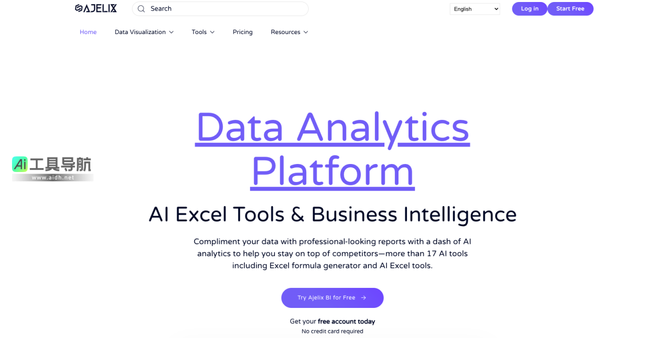 Ajelix 一个功能强大且易于使用的数据处理与分析平台 网站截图