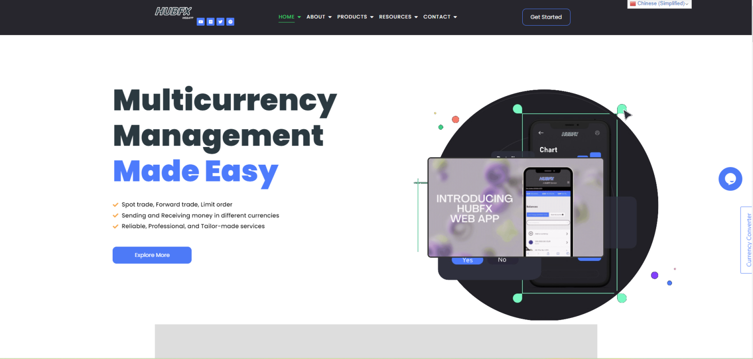 HUBFX 网站截图