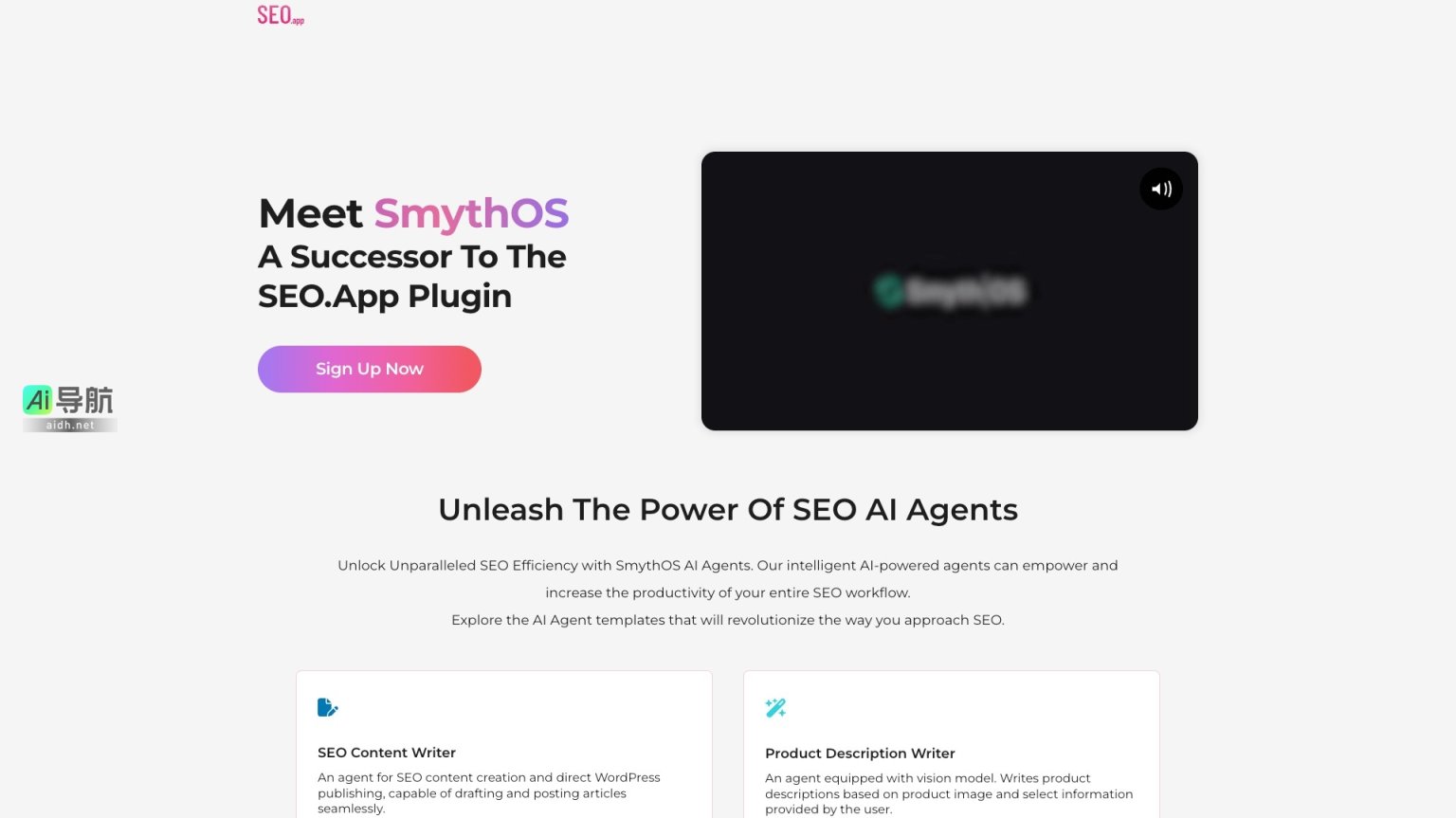 SEO app 通过AI代理提升SEO工作效率，简化内容创作与发布流程 网站截图