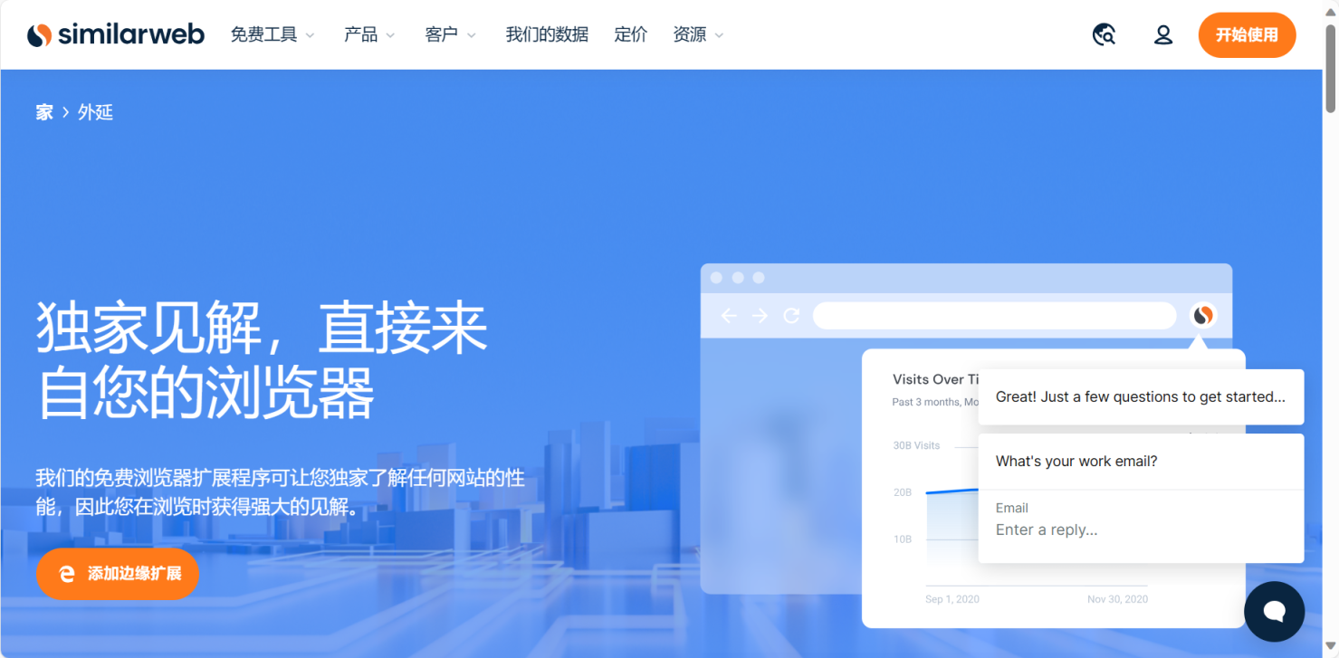 SimilarWeb插件 网站截图