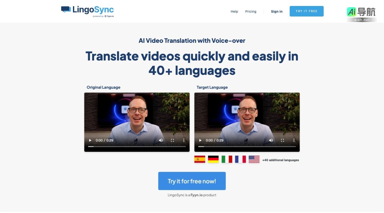 Unleash the potential of seamless video translations – Connect with diverse audiences worldwide for unparalleled global reach! LingoSync提供快速、便捷的AI视频翻译，助力全球观众连接与传播 网站截图