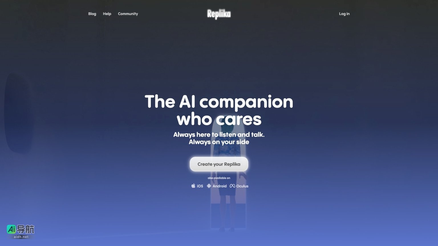 replika Replika是一个AI伴侣，提供情感支持和陪伴，帮助用户改善心理健康 网站截图