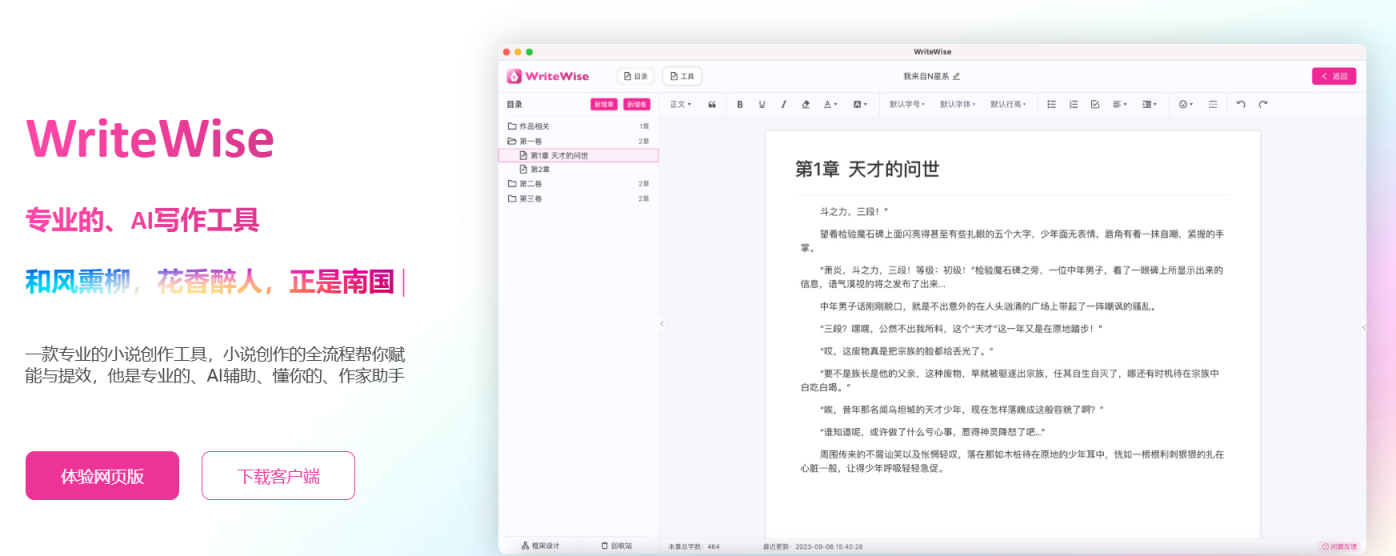WriteWise 网站截图