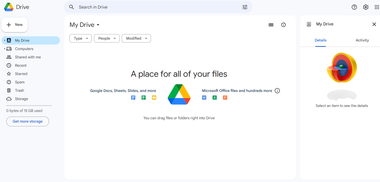 谷歌云盘 网站截图