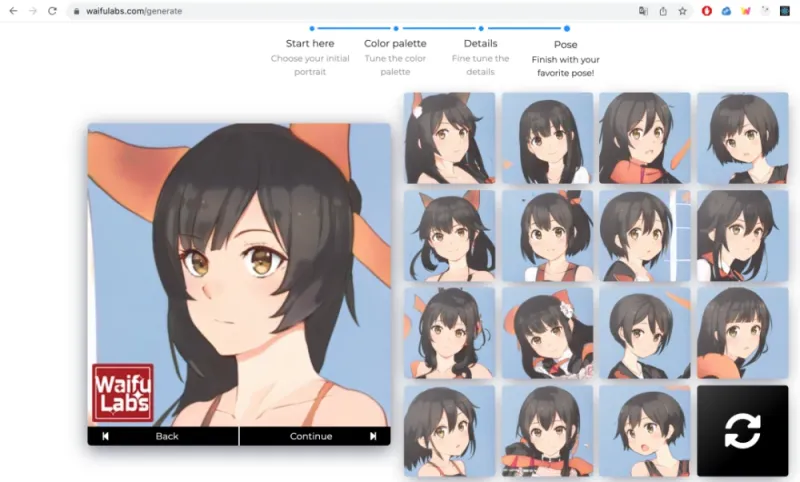 Waifu Labs AI 绘制自定义动漫肖像翻译站点 网站截图