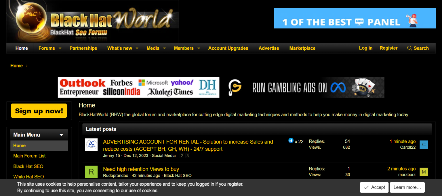 Blackhatworld 网站截图