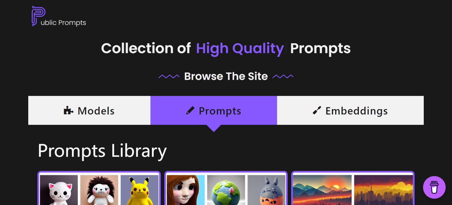 Public Prompts 网站截图