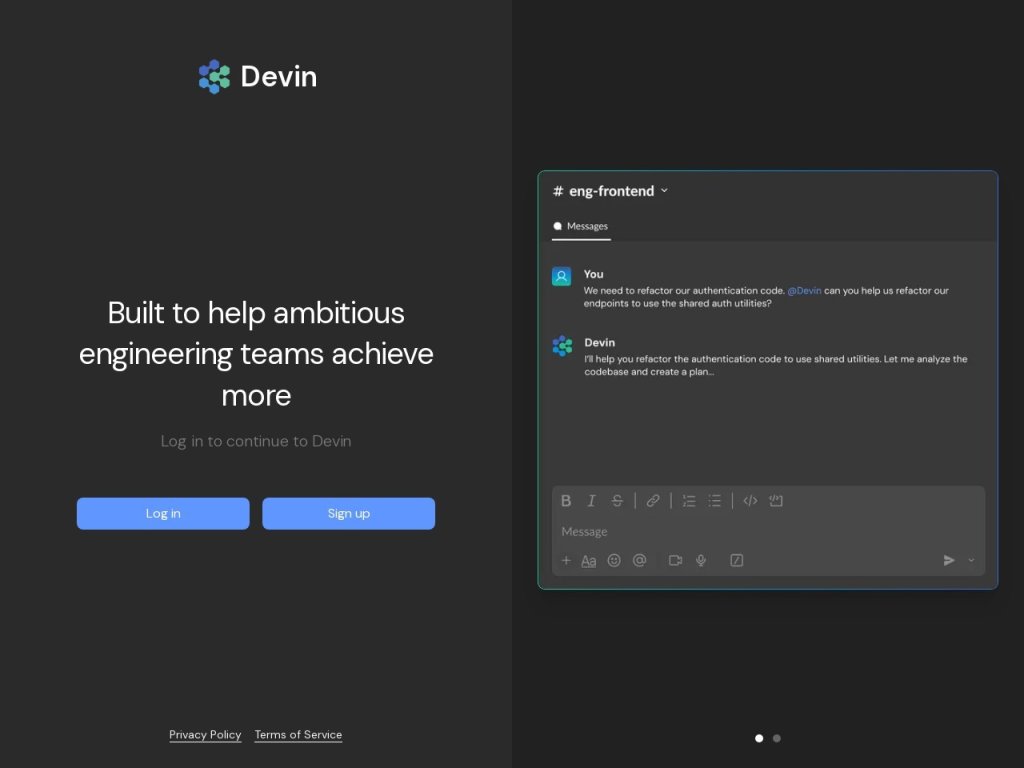 Devin 网站截图