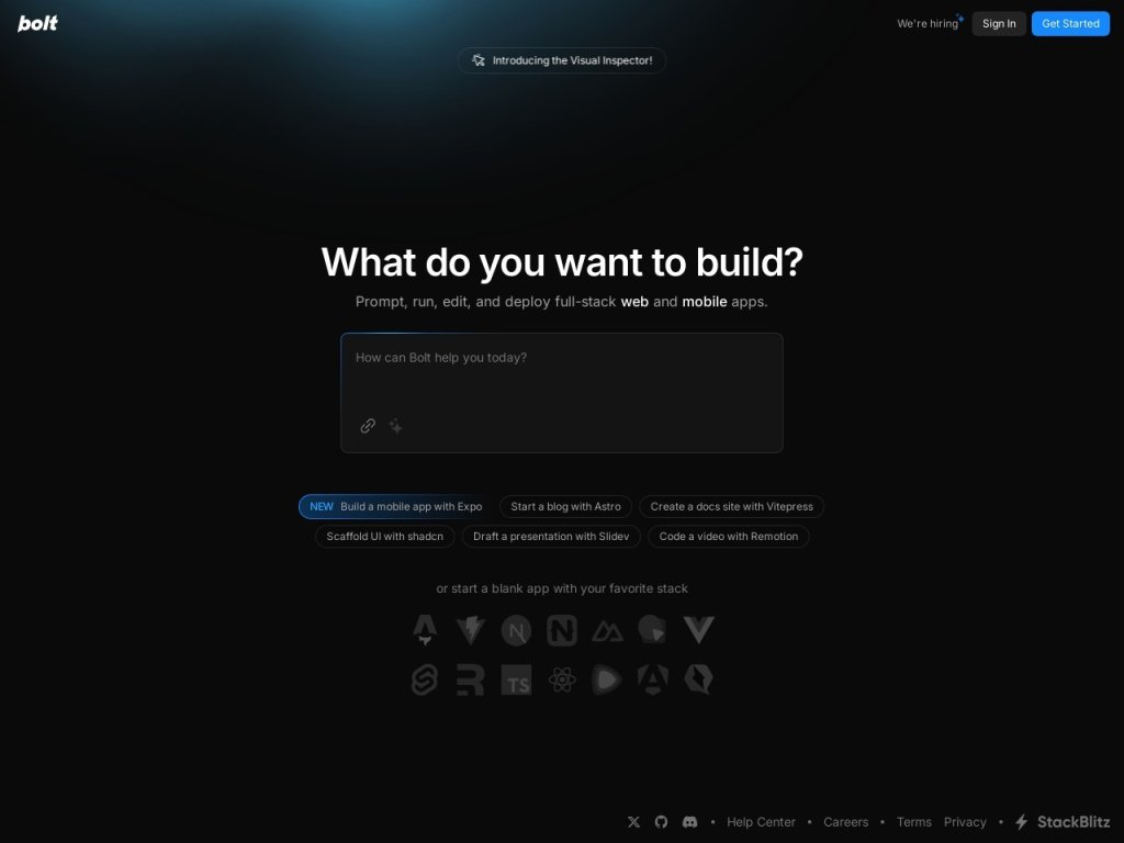 Bolt.new 网站截图