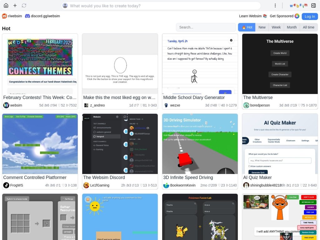 websim.ai 网站截图