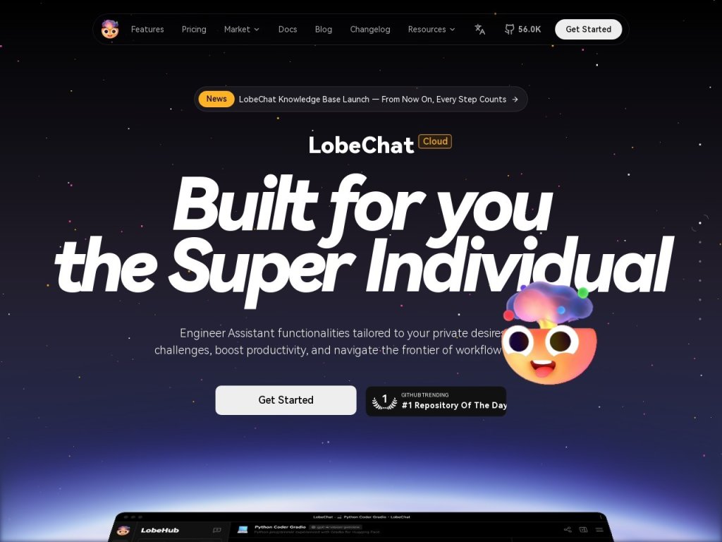 LobeHub 网站截图