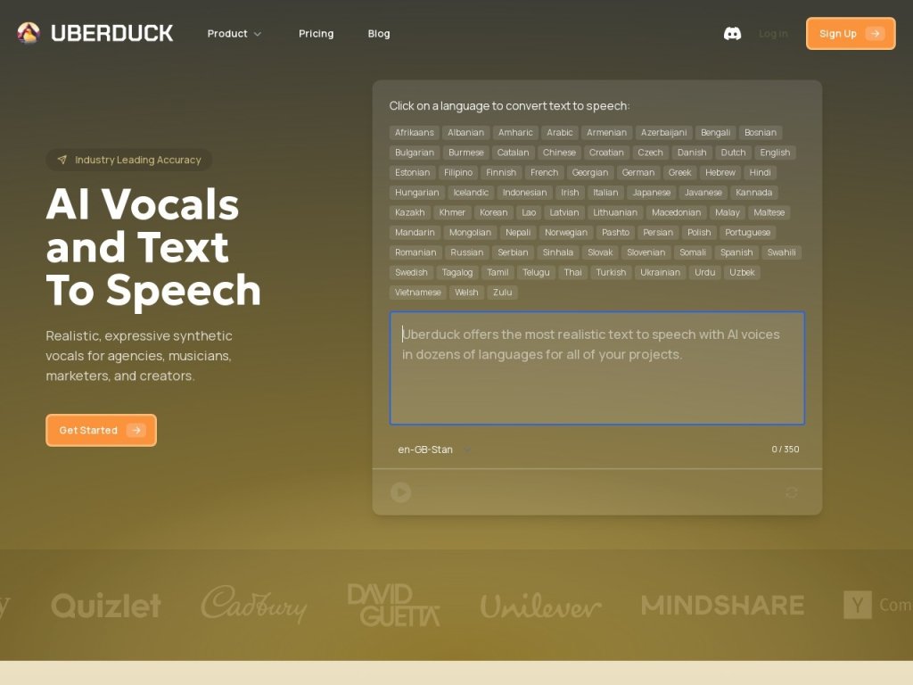 Uberduck 网站截图