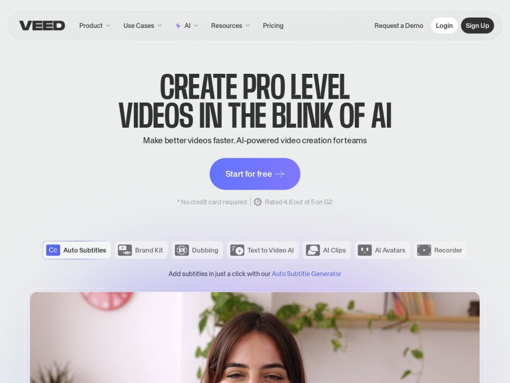 Veed AI Voice Generator 网站截图