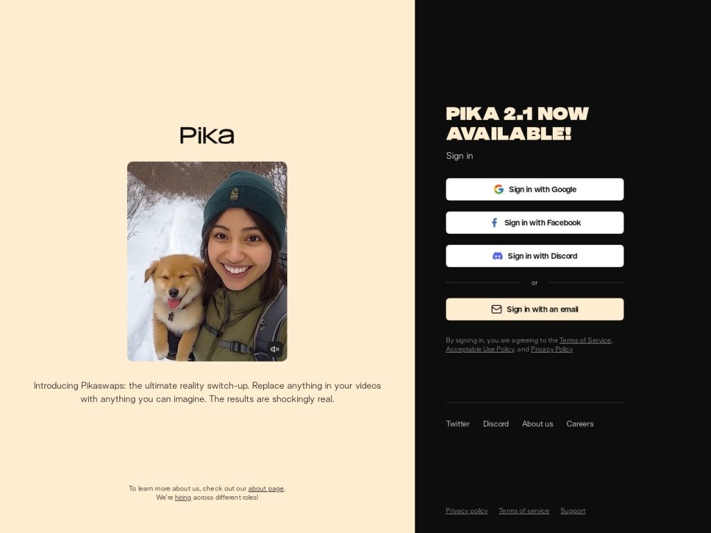 Pika 网站截图