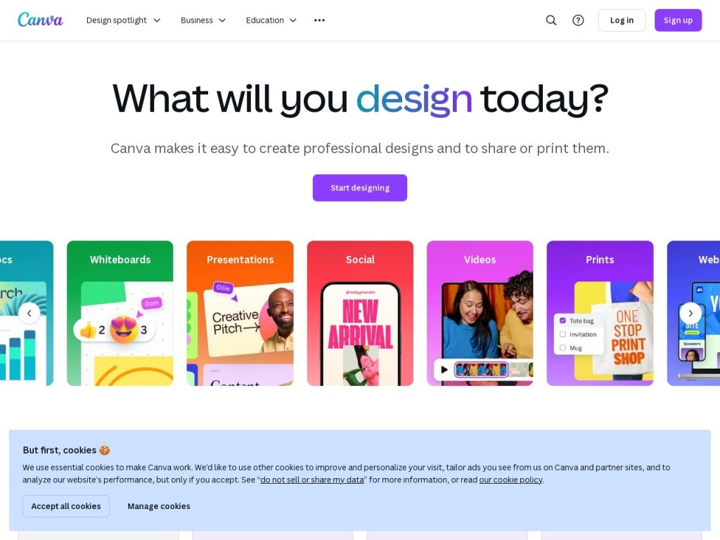 Canva 网站截图