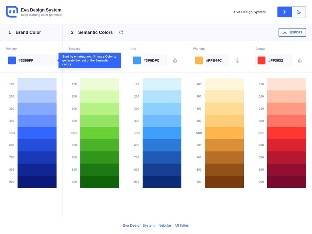 Eva Design System 网站截图