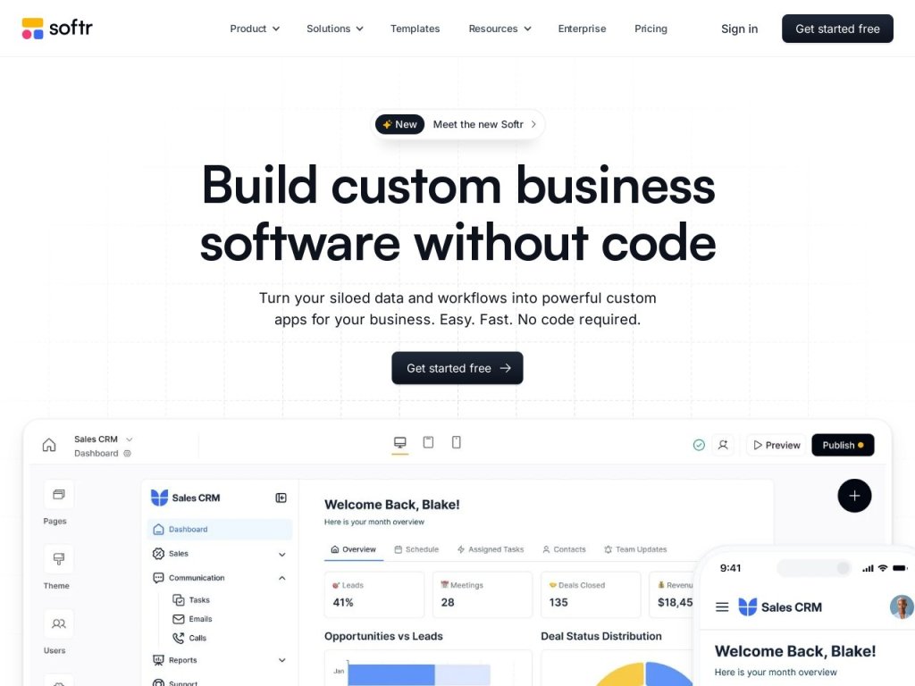 Softr Studio 网站截图