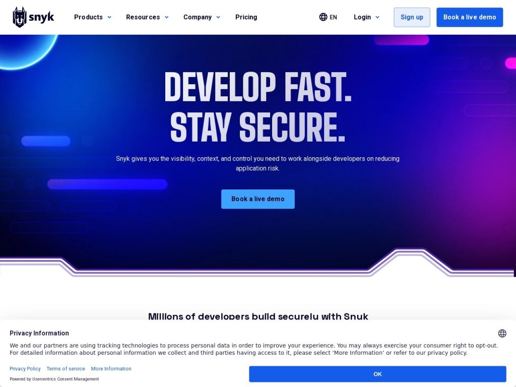 Snyk Code 网站截图