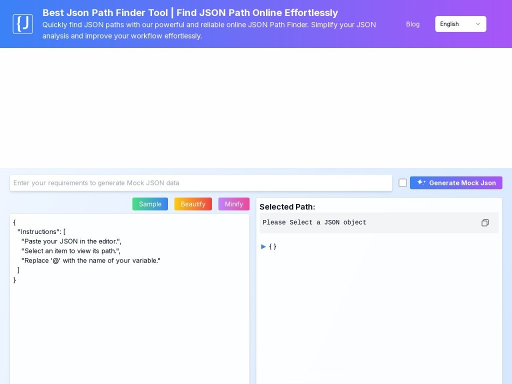 Find JSON Path Online 网站截图