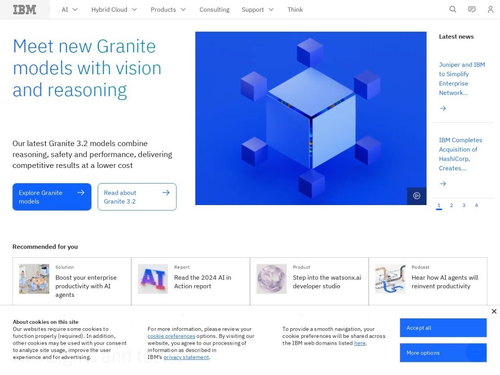 IBM Watson 网站截图