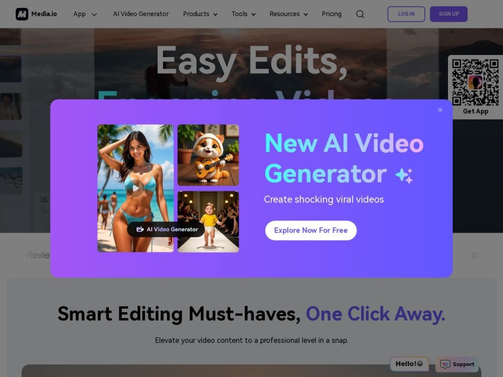 Media.io AI Image Upscaler 网站截图