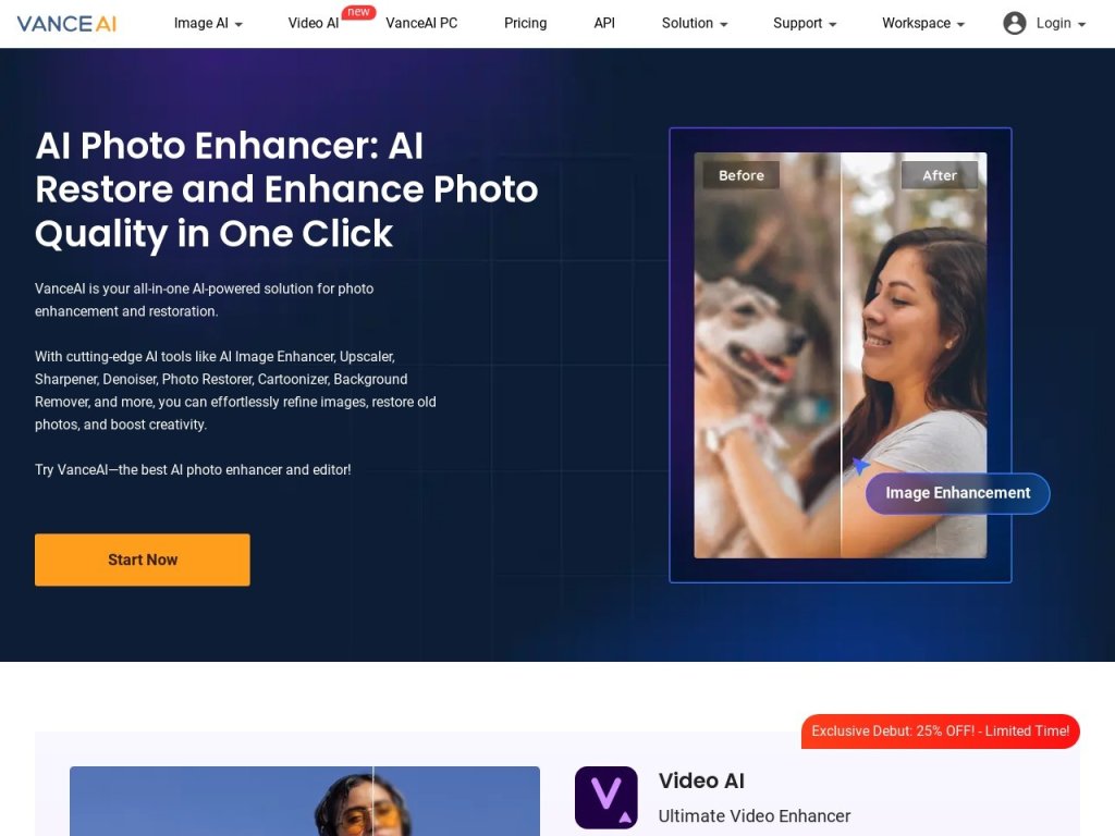 VanceAI Image Resizer 网站截图