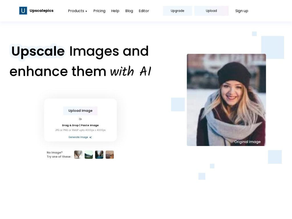 Upscalepics 网站截图