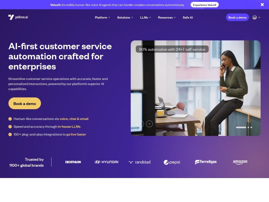 Yellow.ai 网站截图