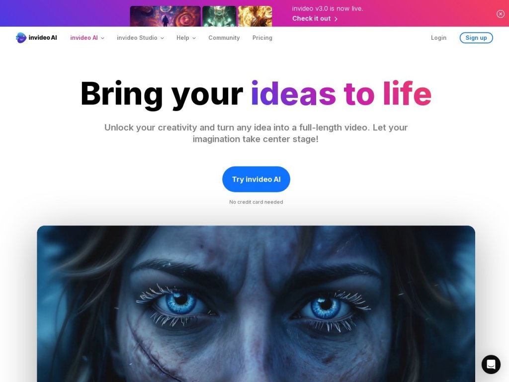 invideo AI 网站截图