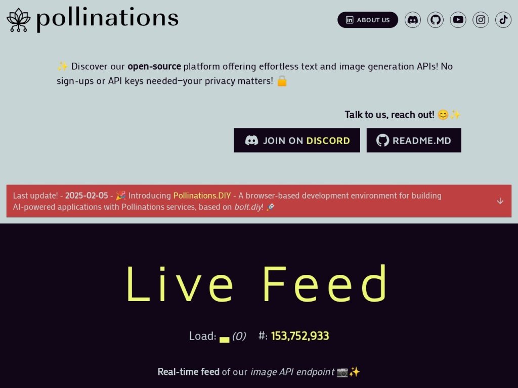 pollinations 网站截图