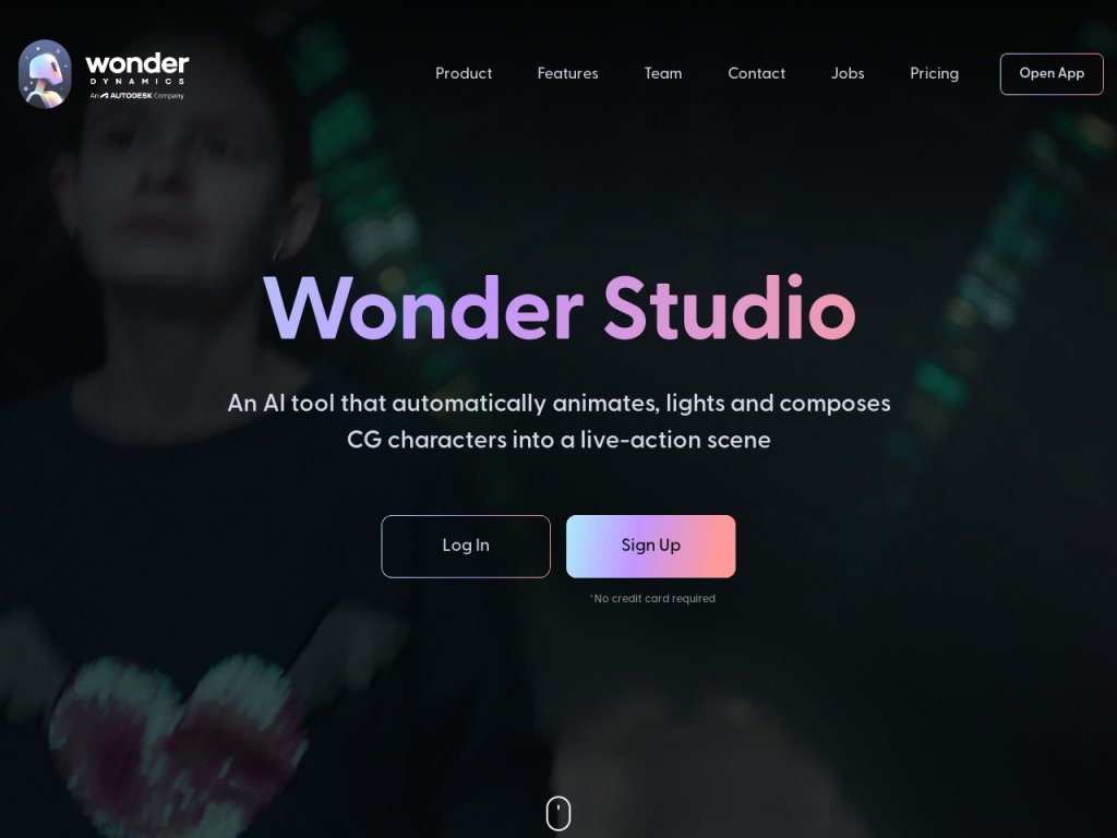 Wonder Dynamics 网站截图