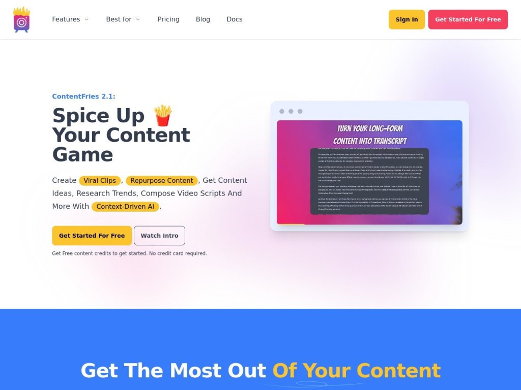 Contentfries 网站截图