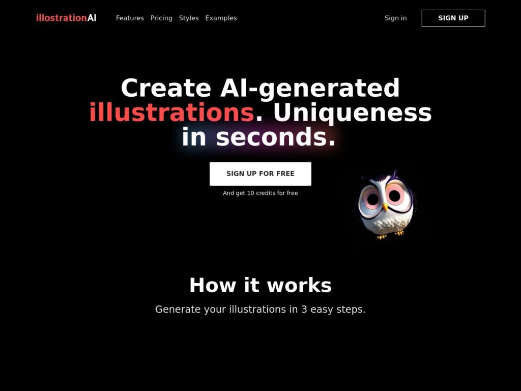illostrationAI 网站截图