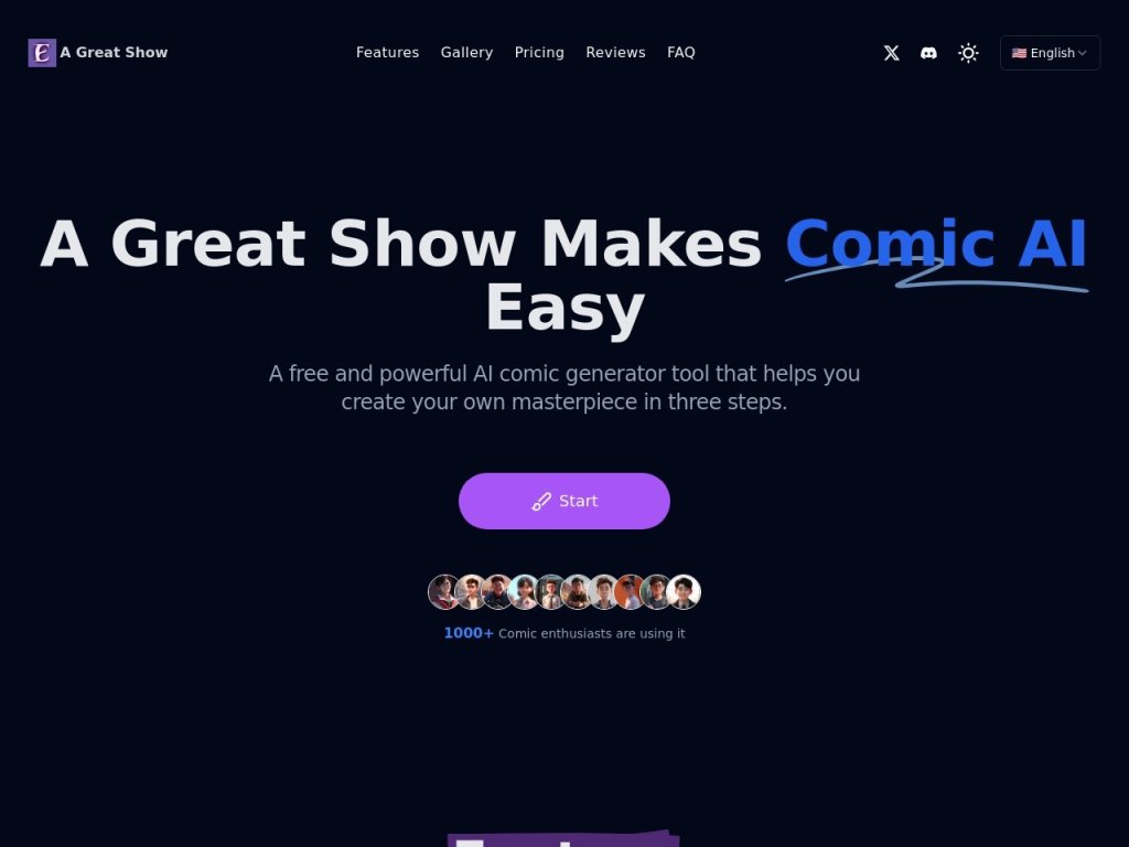 Elser AI Comics 网站截图