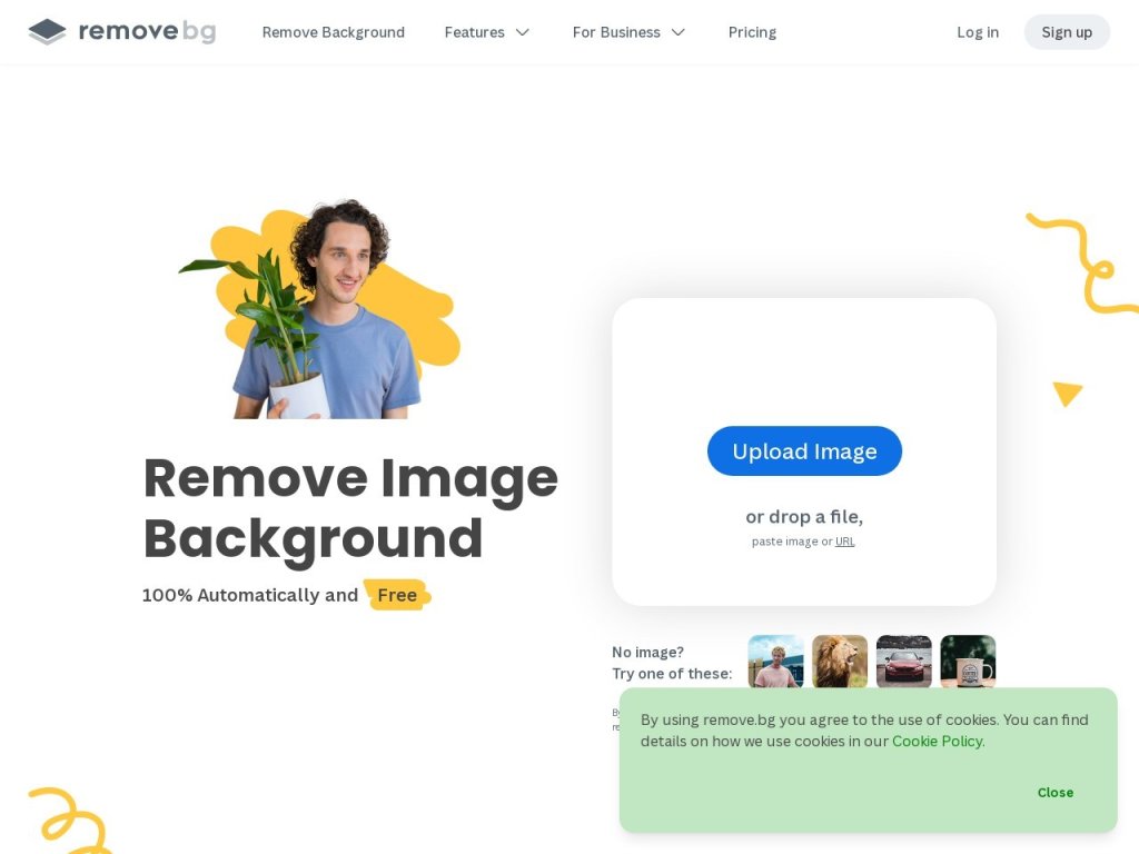 Remove.bg 网站截图
