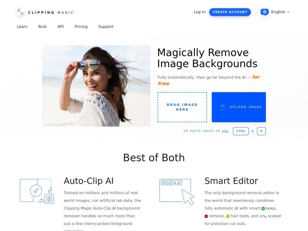 ClippingMagic 网站截图