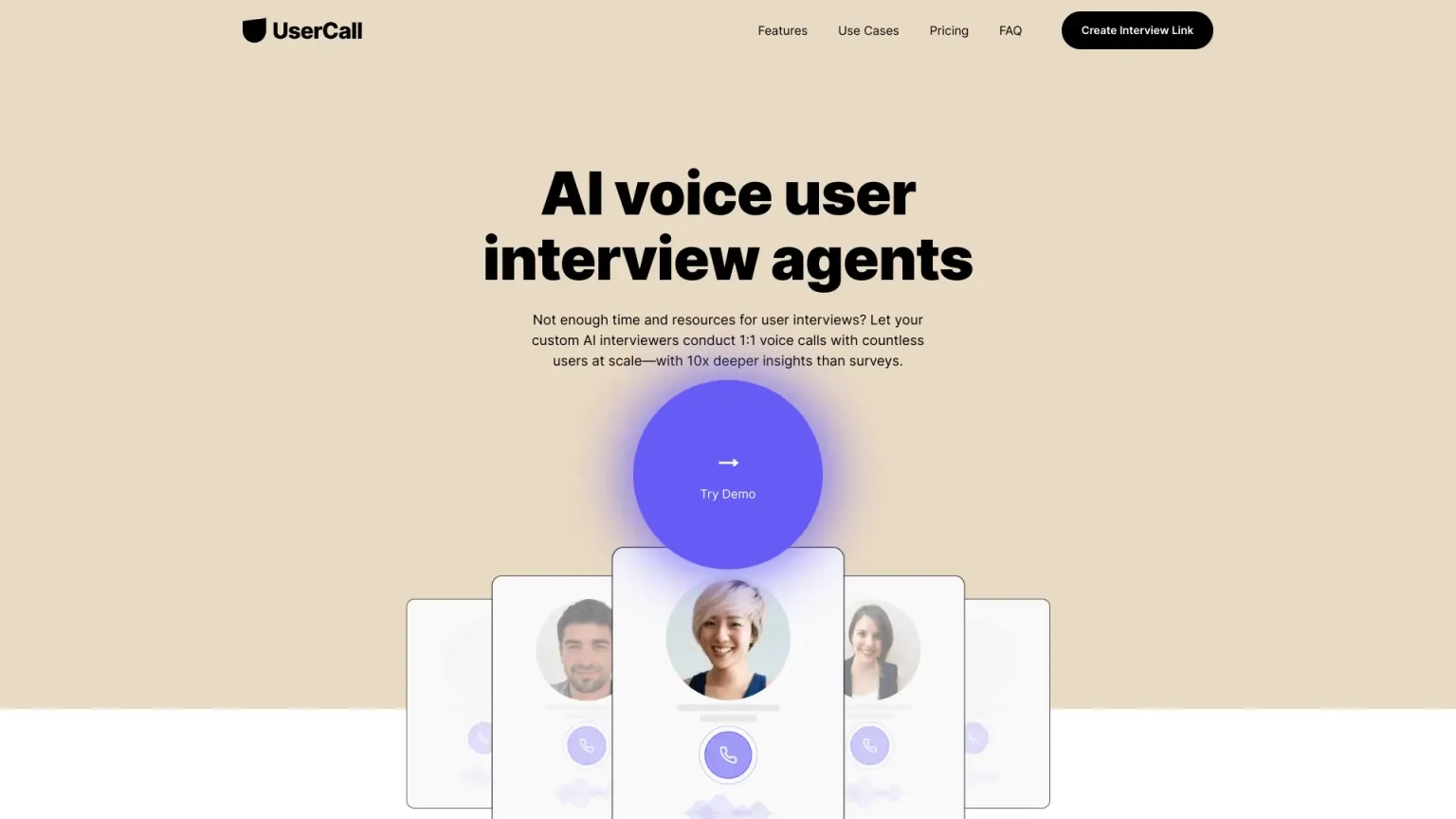 UserCall 网站截图