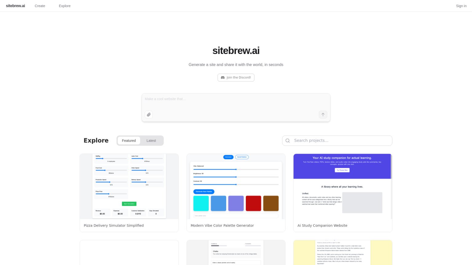 Sitebrew 网站截图