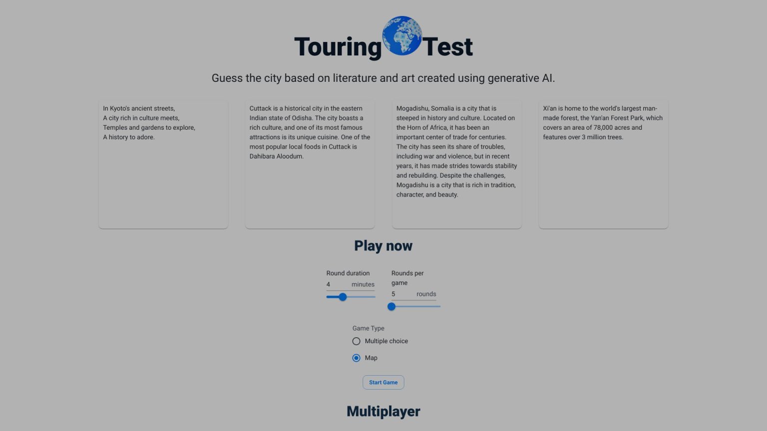 Touring Test 网站截图