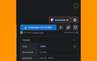 Civit model downloader 网站截图