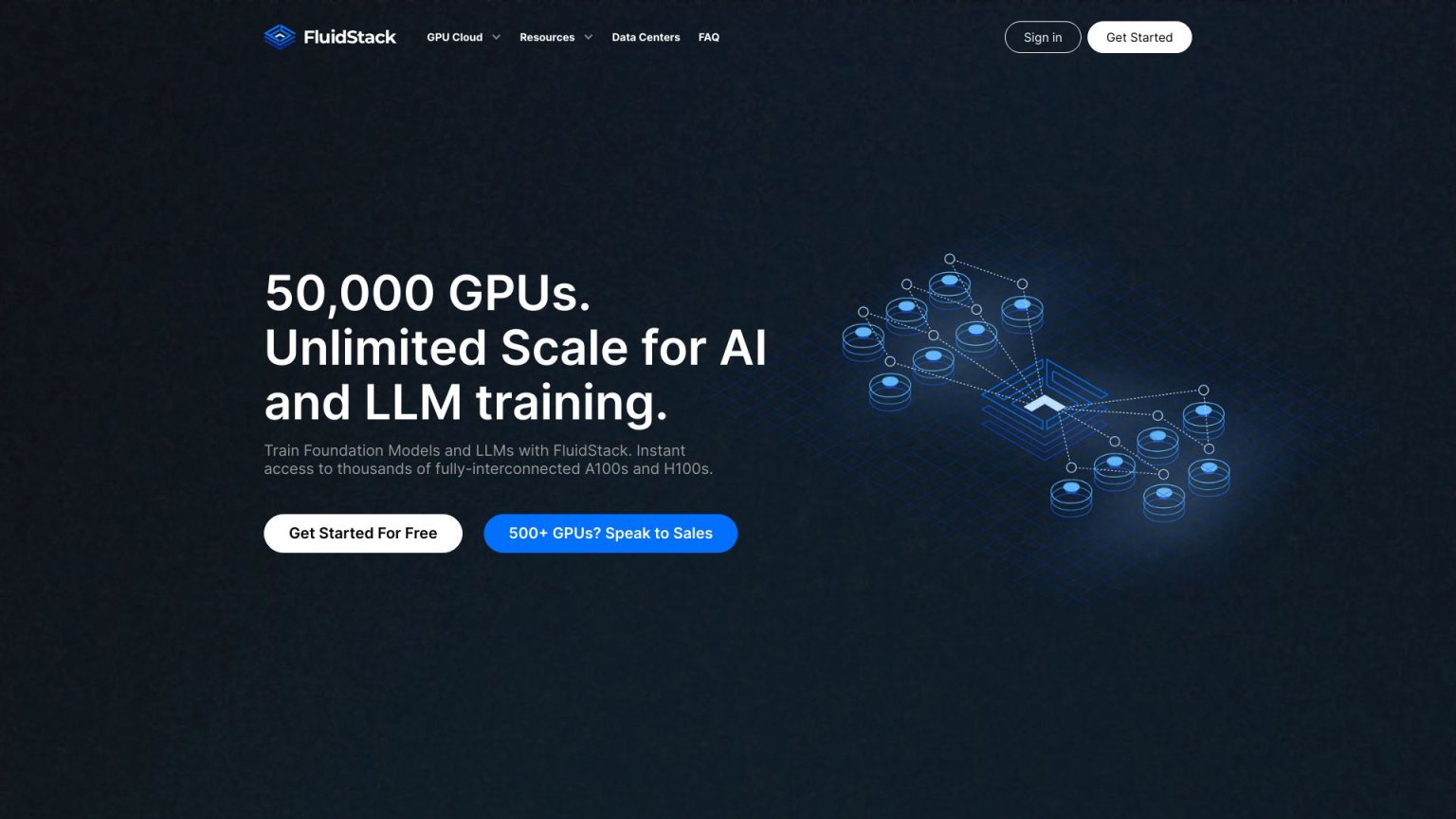 FluidStack 网站截图