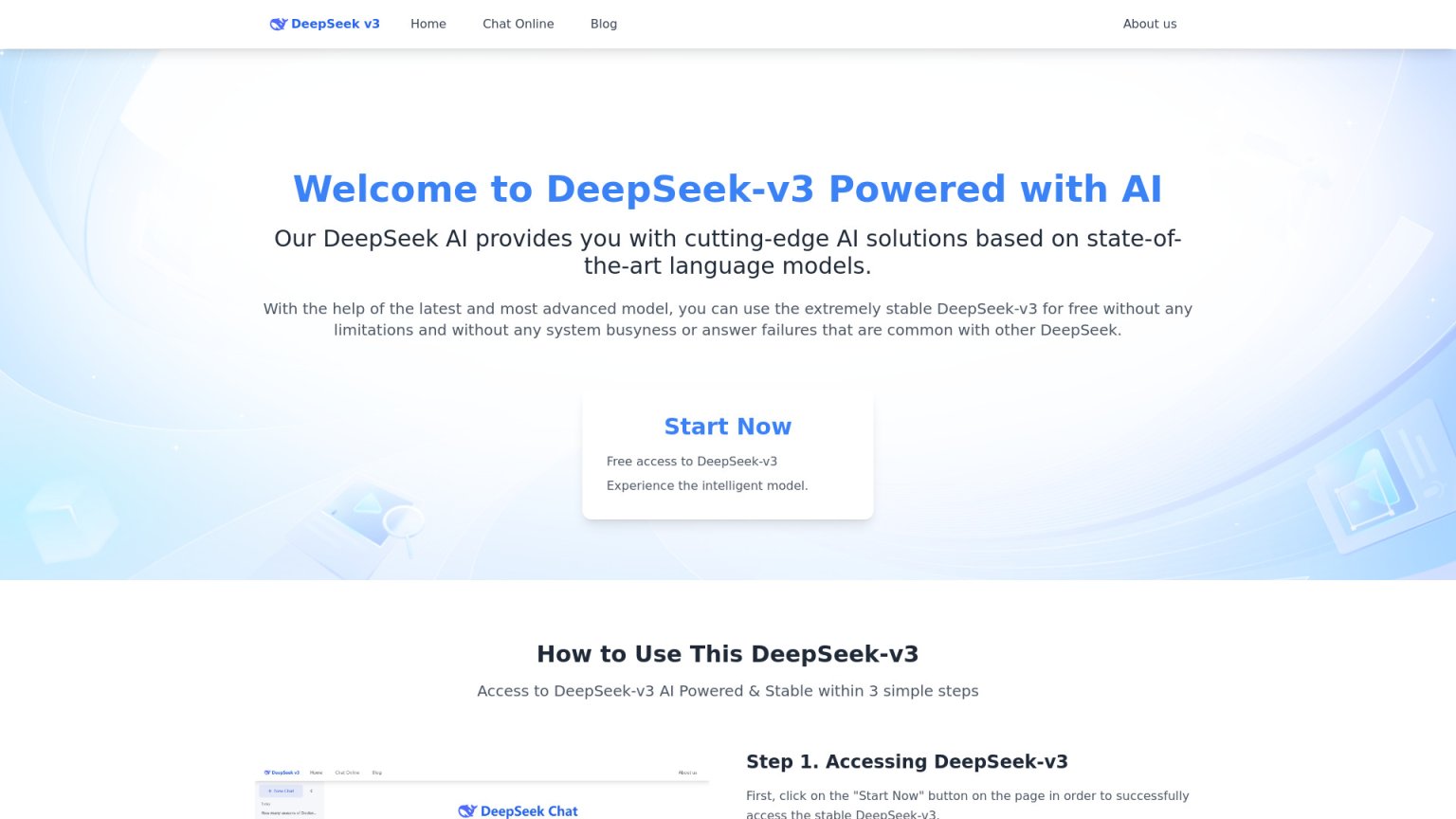 DeepSeek-V3 网站截图