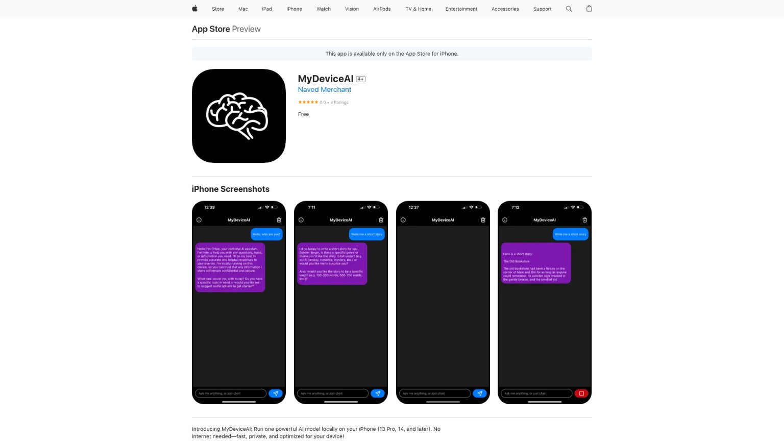 MyDeviceAI 网站截图