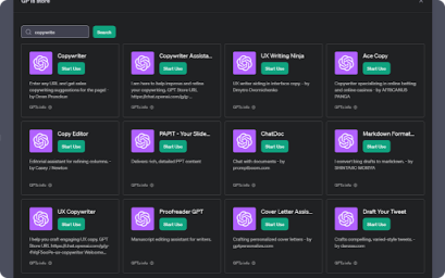 GPTs Store Search and Favorite GPTs 网站截图
