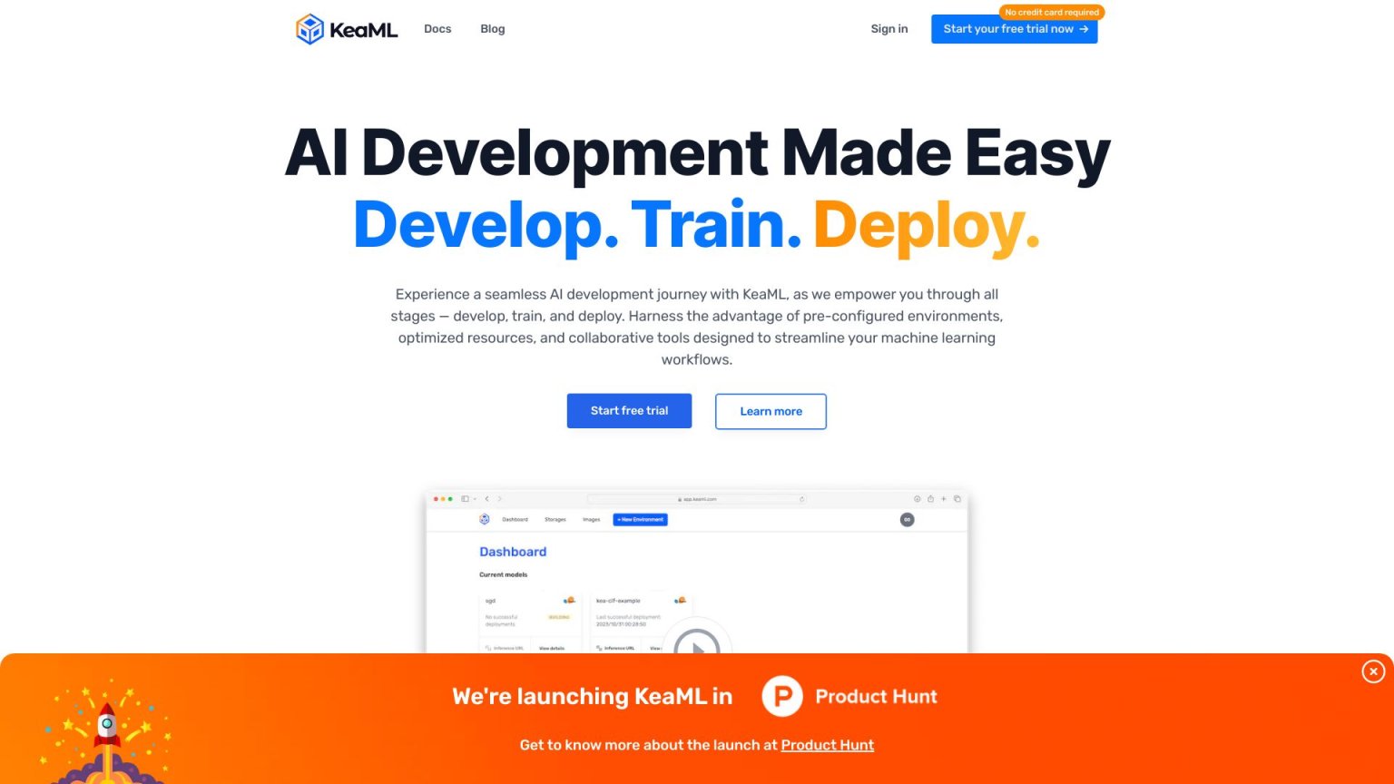 KeaML Deployments 网站截图