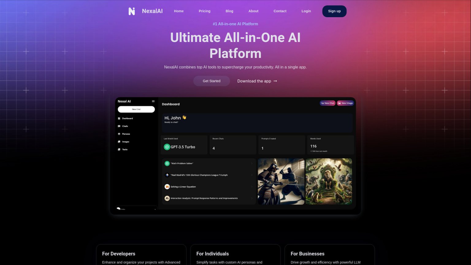 Nexal AI – All In One AI Platform 网站截图