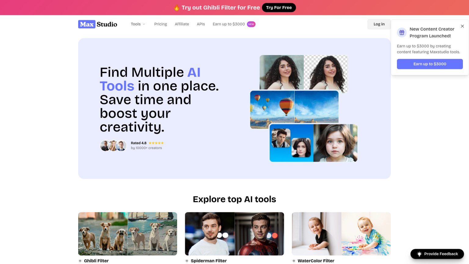 Max Studio AI 网站截图