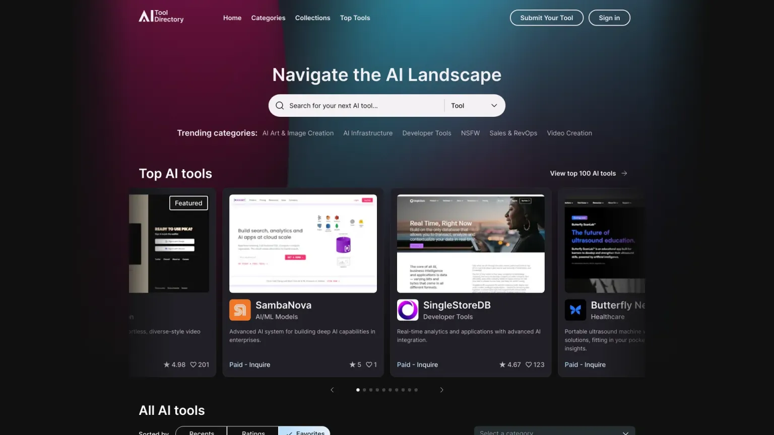 tooldirectory.ai 网站截图