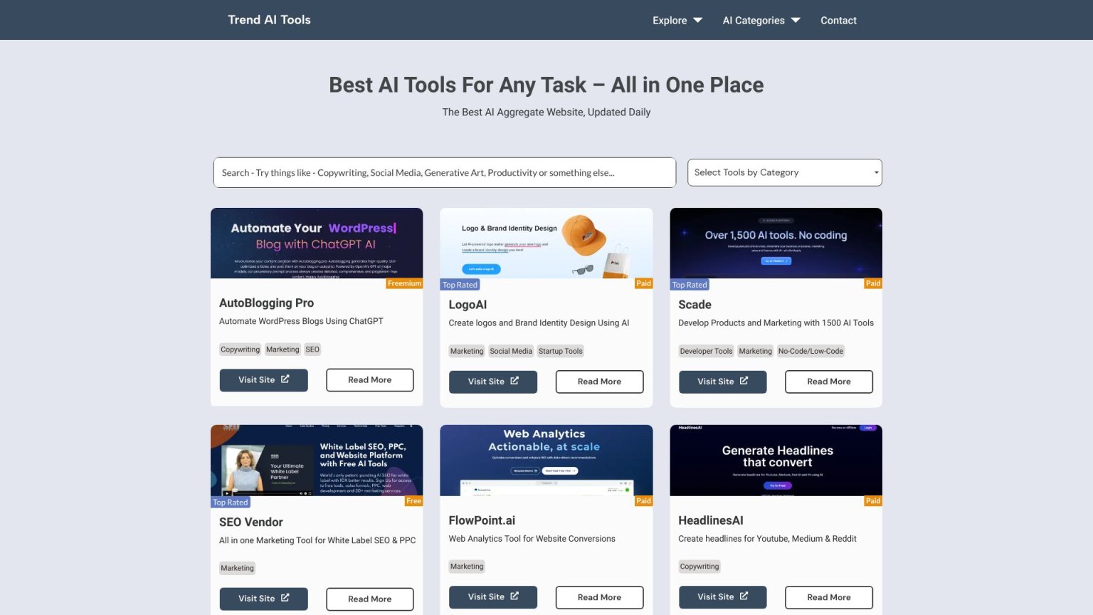 Trend AI Tools 网站截图